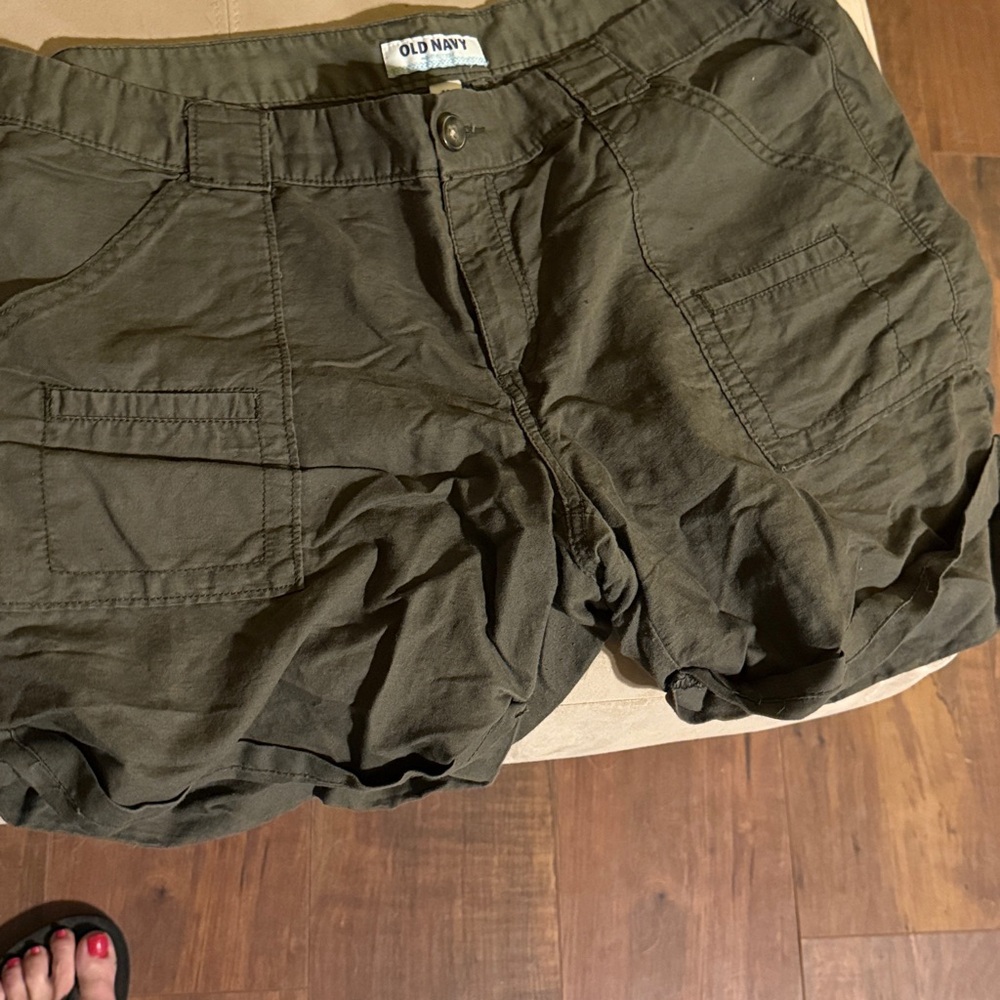Old Navy Dark Olive Utility Shorts